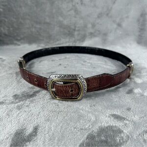 Vintage Brighton Womens Reversible Heart Belt 40210 Medium 32” Leather 90’s